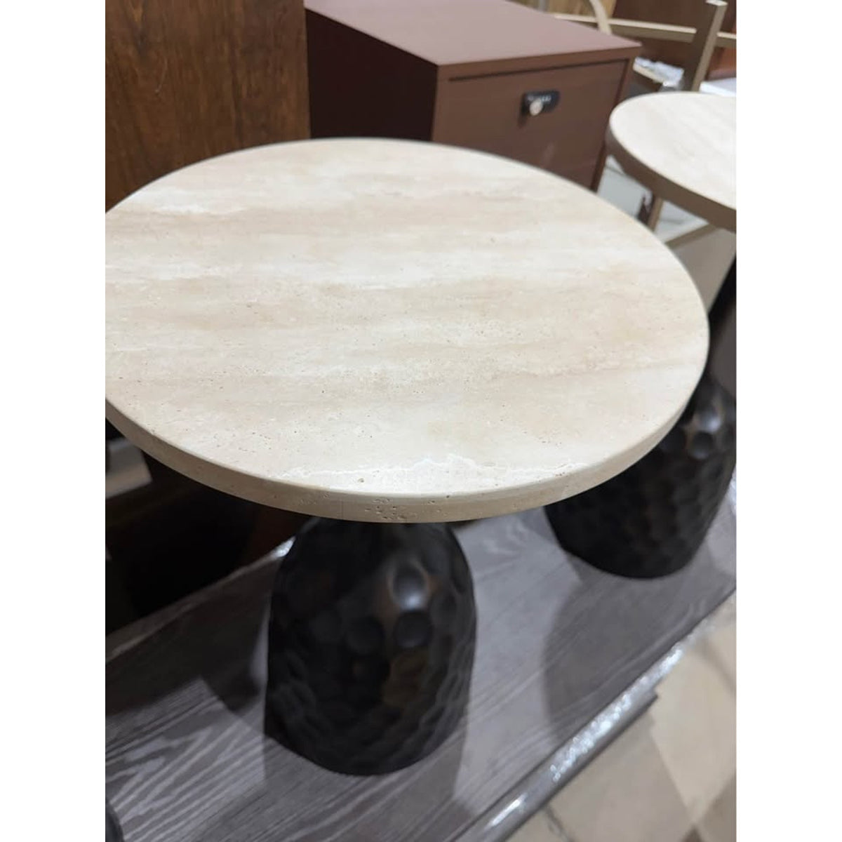 Hammary Essential Travertine Accent Table | New Open Box | Designer Statement Piece Delivery Avail