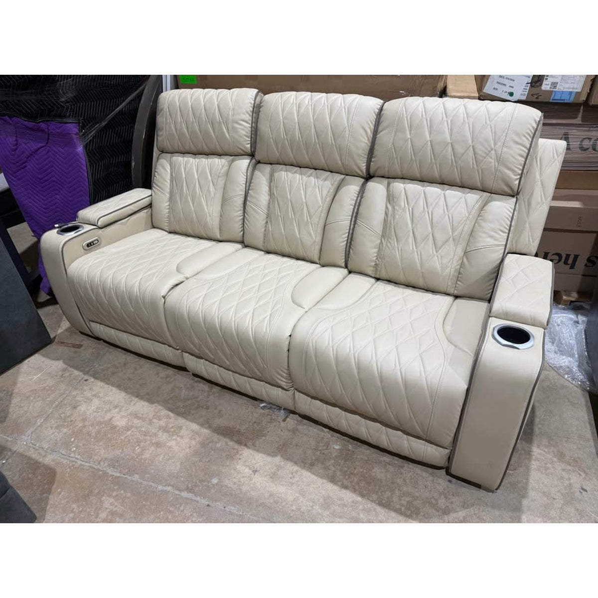 Latitude Run Kruze 82” Power Reclining Sofa | Faux Leather | New Open Box - Delivery Available