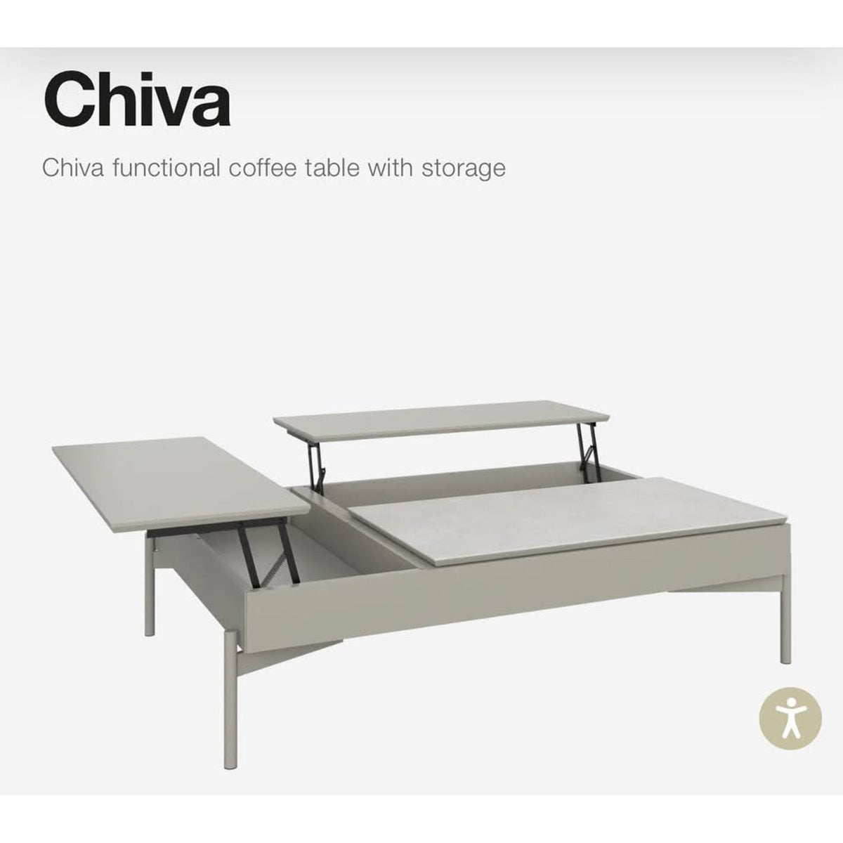 New BoConcept Chiva Coffee Table with Storage - Ash Ceramic & Gray - Delivery Available