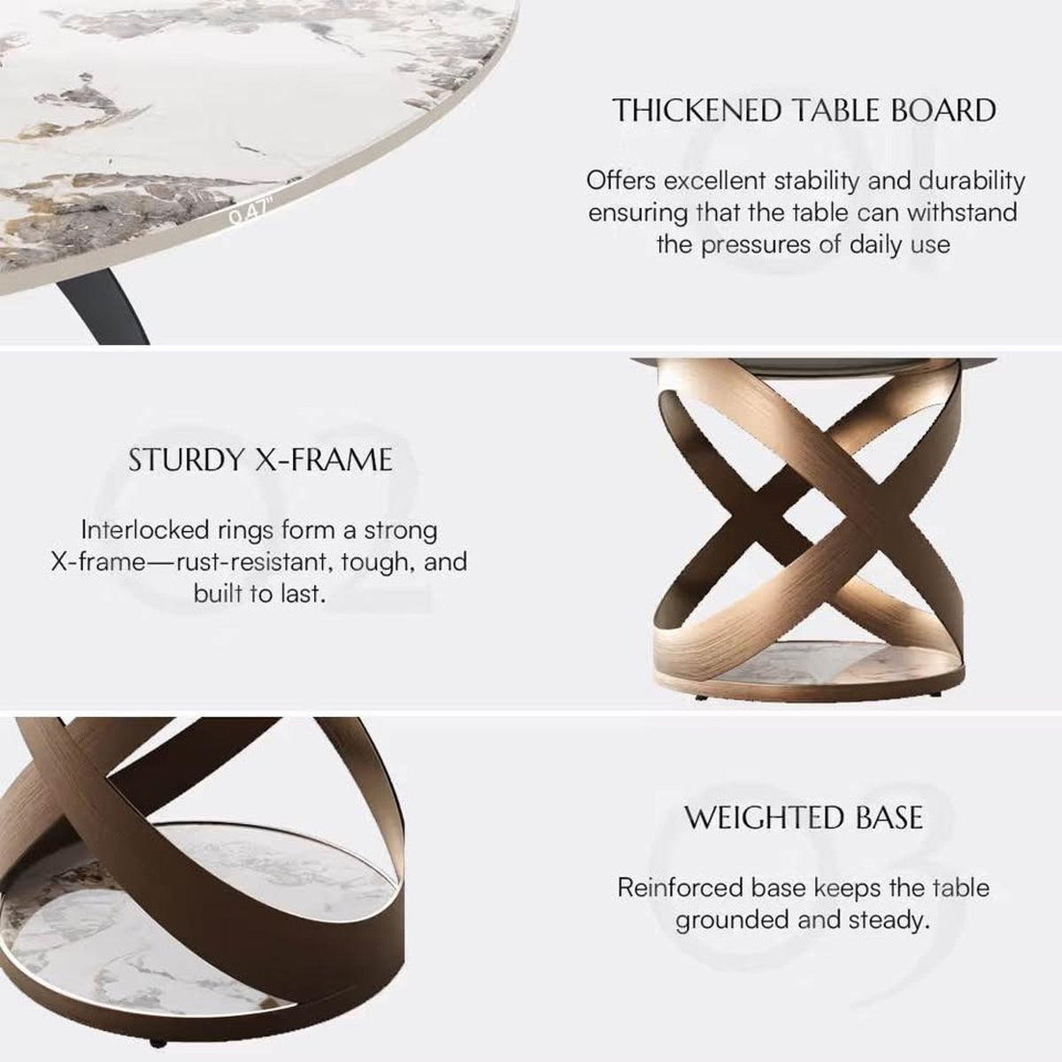 New 59” POVISON Maxwell Round Sintered Stone Dining Table – $1,799 Retail – Delivery Available