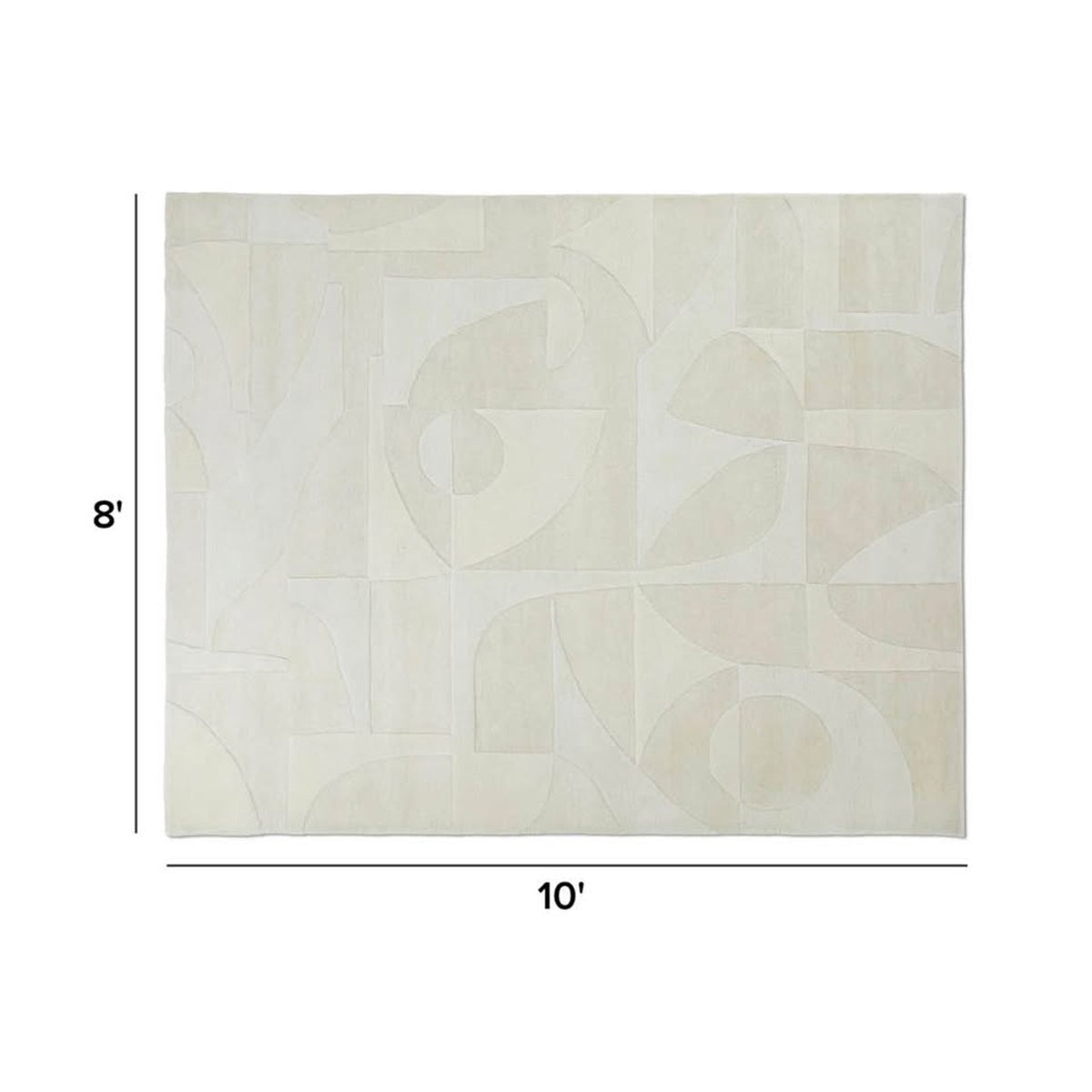Article | 8x10 Handwoven Wool Rug + Rug Pad Bundle | Fraya - Textured Ivory | Delivery Available