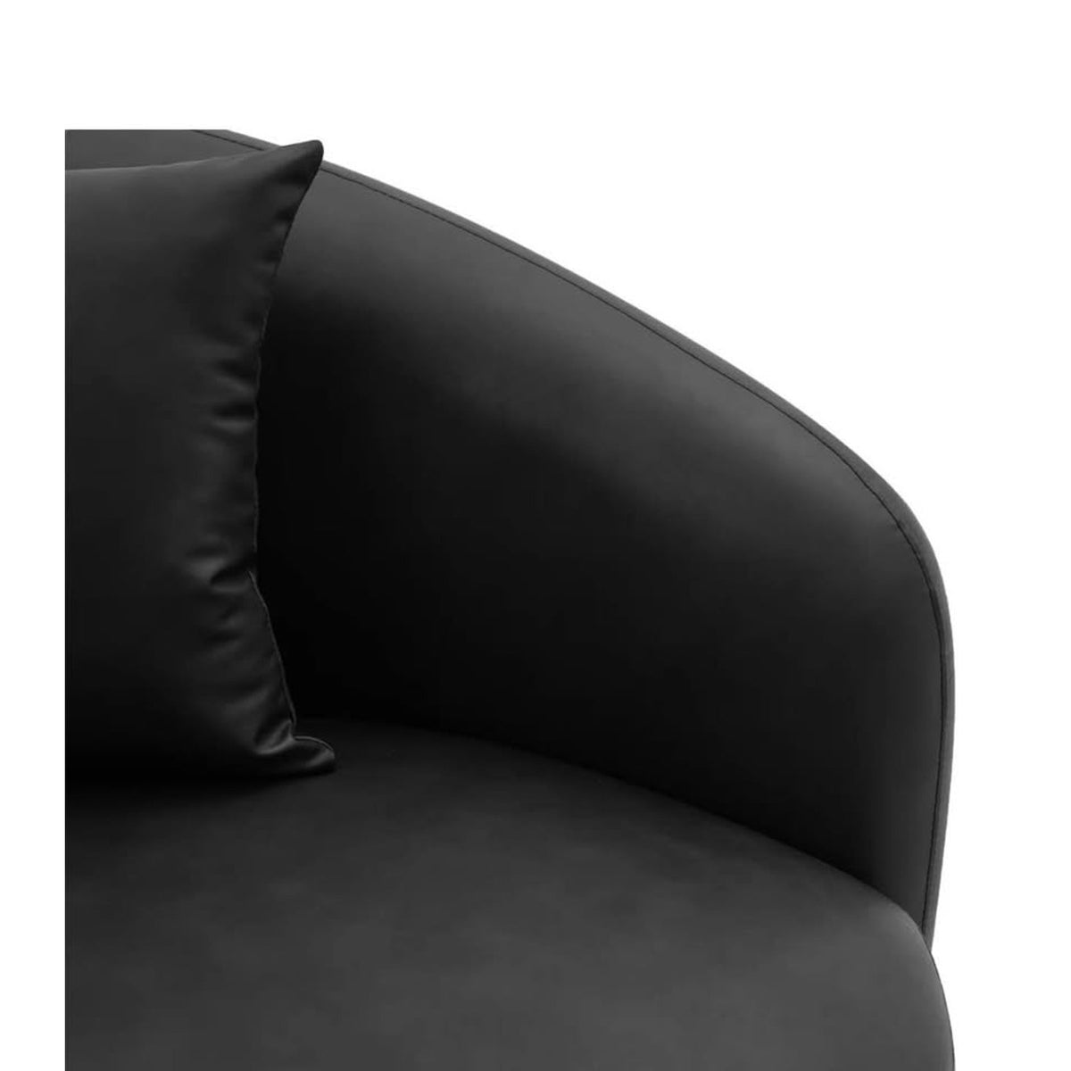 New 91” Curved Faux Leather Sofa – Dark Gray – $1,499 Retail – Delivery Available