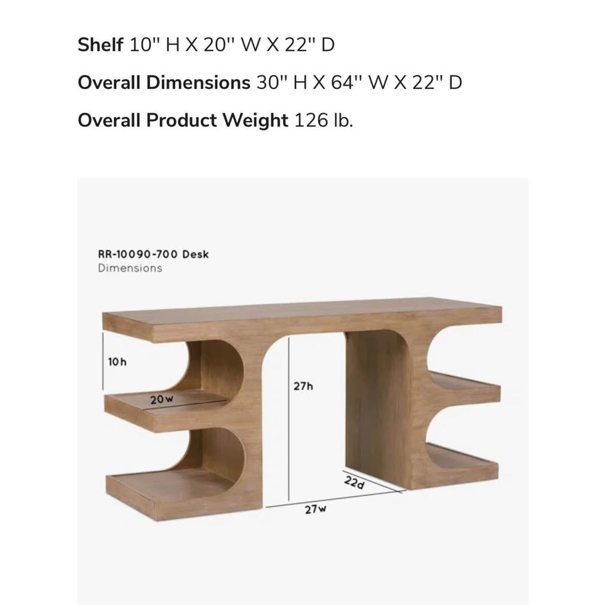 Solid Wood Writing Desk by Joss & Main Celie – Sculptural Modern Oak Desk - Delivery Available