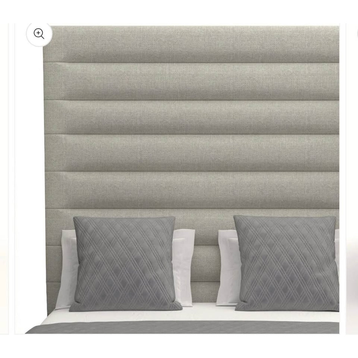 NATIVA INTERIORS KING UPHOLSTERED PLATFORM BED – PERFORMANCE LIGHT GREY FABRIC