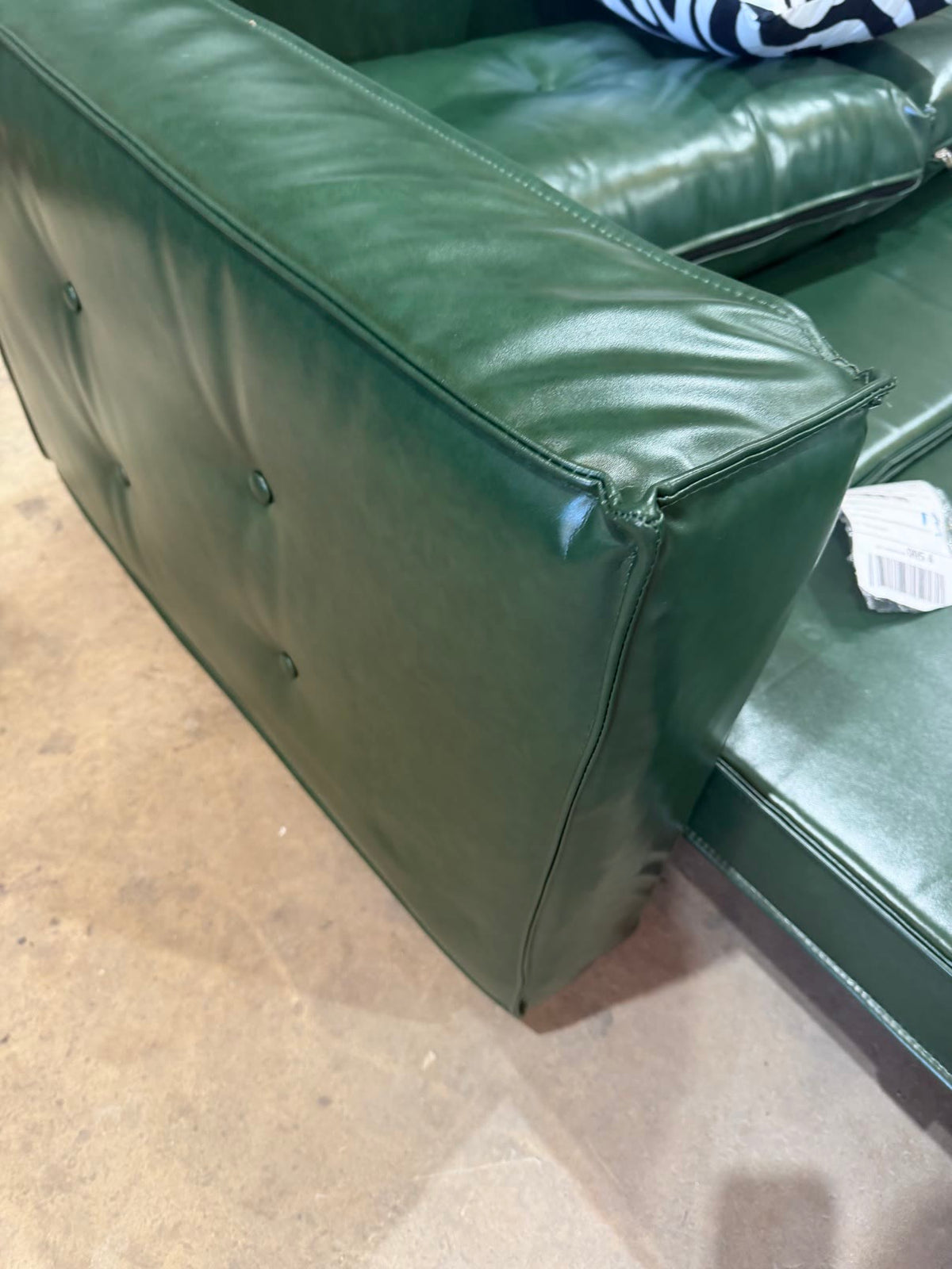 Dark Green Leather-Look Sleeper Loveseat – Pull-Out Bed + Storage – Delivery Available