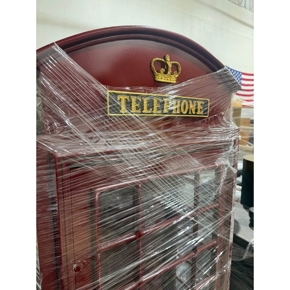 New British Telephone Booth Display Cabinet – $3,379 Retail “open box” Design Toscano Delivery Avail