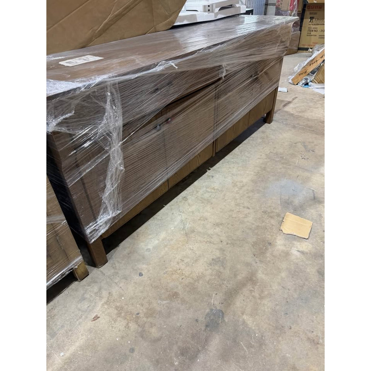 New Moe’s Home Collection Caroline 78.5” Solid Oak Sideboard – $3,610 Retail – Open Box - Delivery