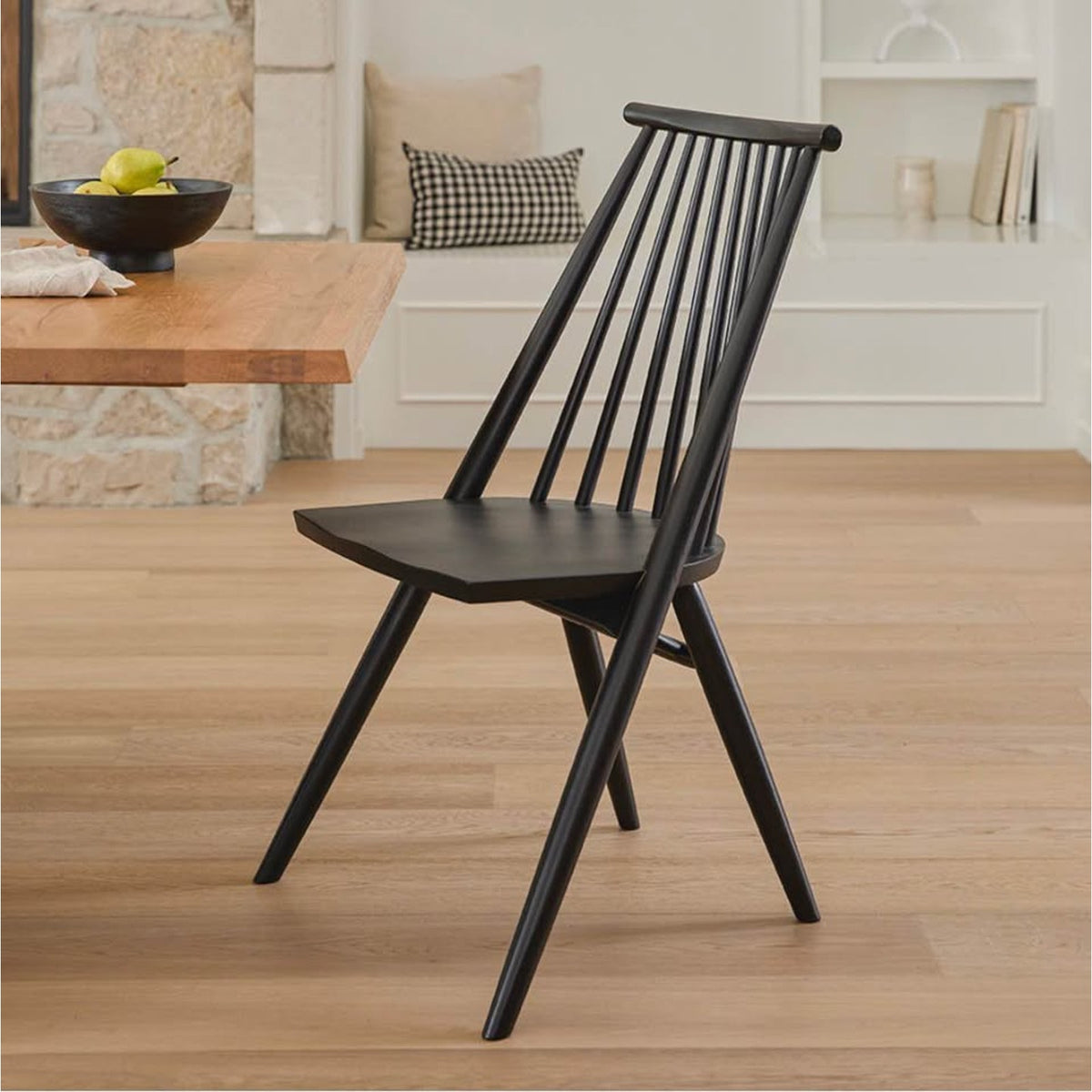 Article | Set of 2 Solid Wood Dining Chairs | Dabo - Black | Delivery Available