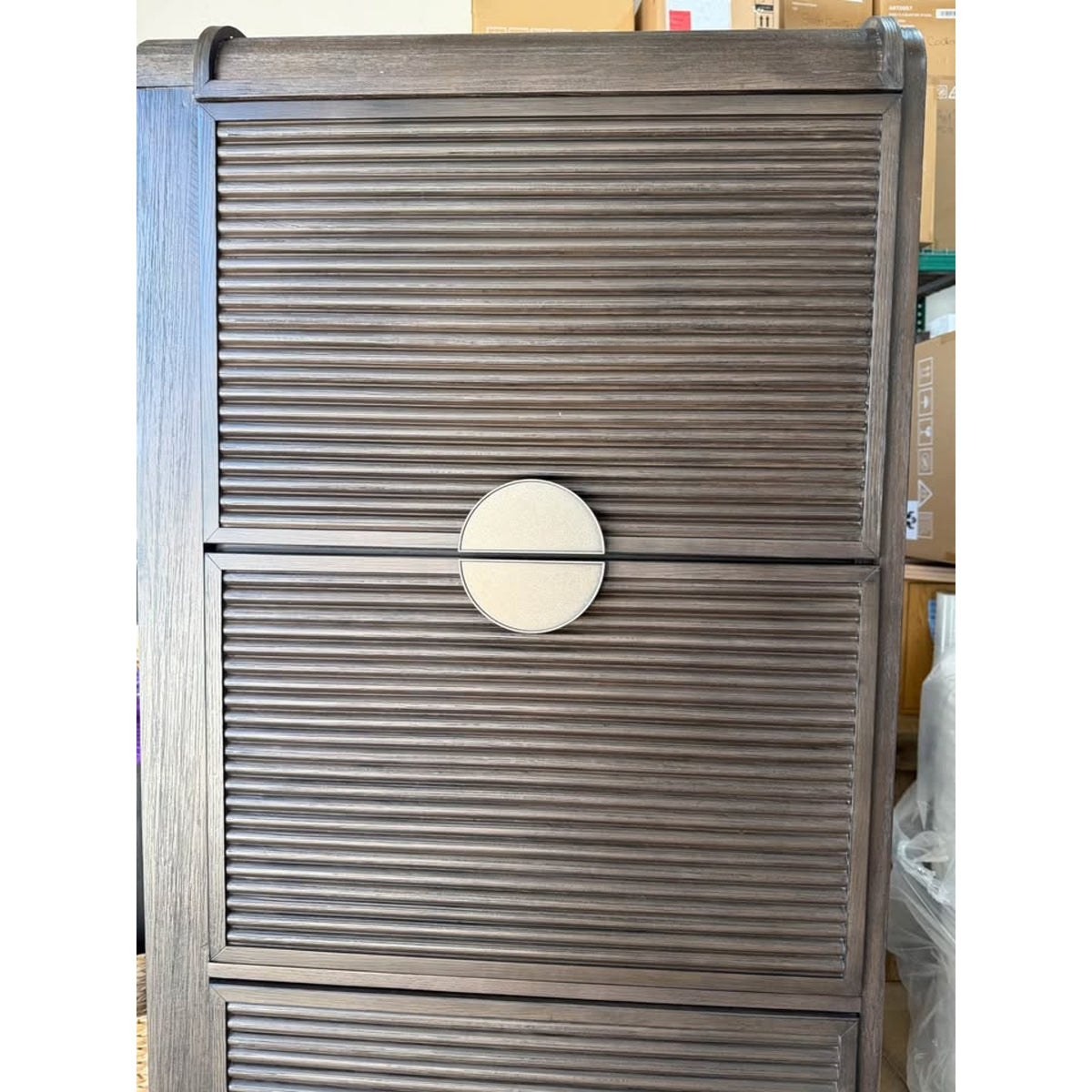 82” Ribbed Wood TV Console – $3,260 Retail Value – Delivery Available