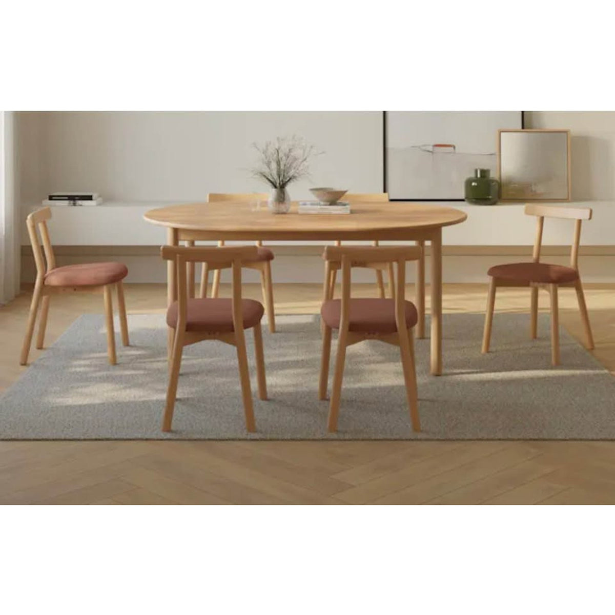 Article | Extendable Round Dining Table 48”-68” | Heidi - White Oak | Delivery Available
