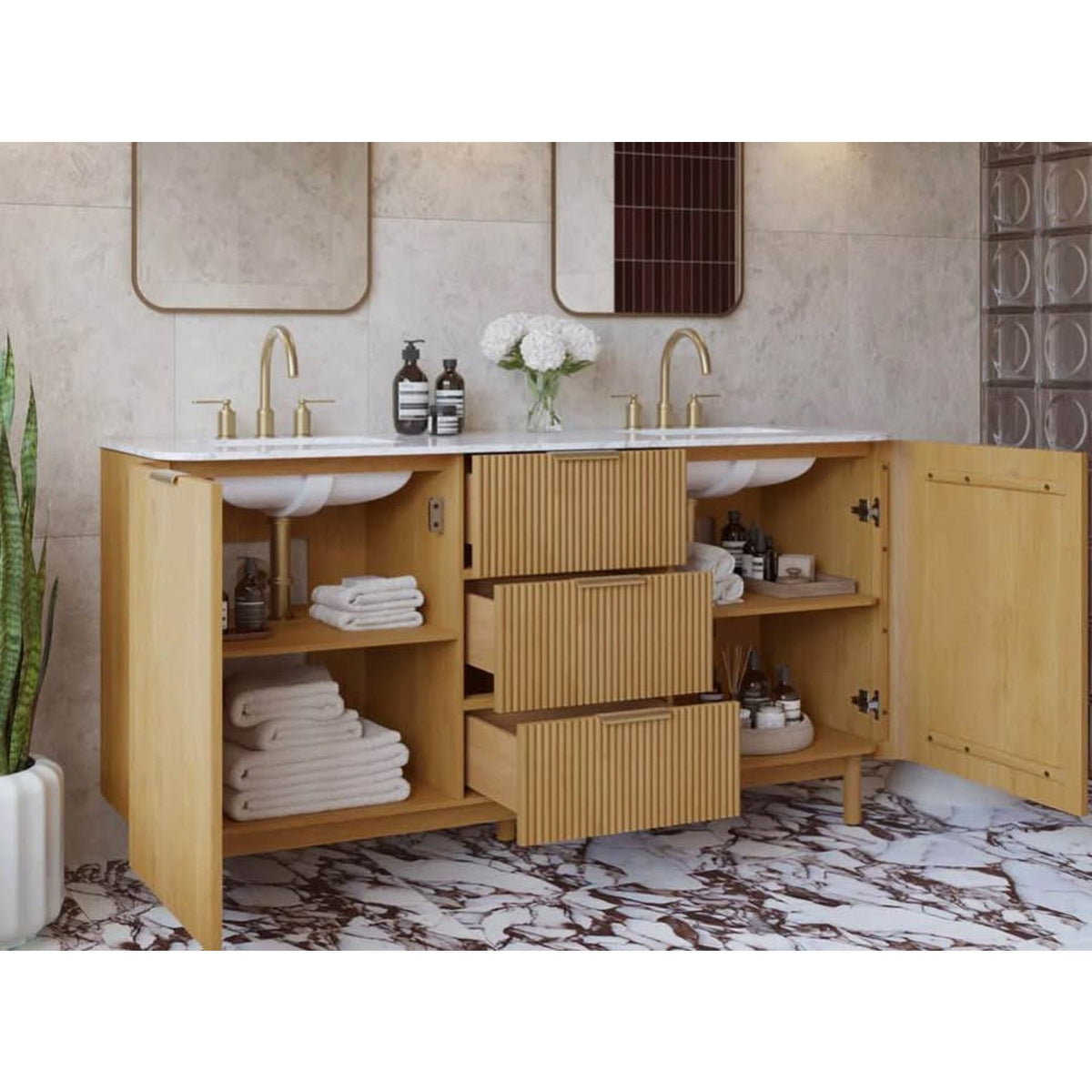 Highbury Furnishings 66” Double Bathroom Vanity – New Open Box - $2500 Retail Delivery Available