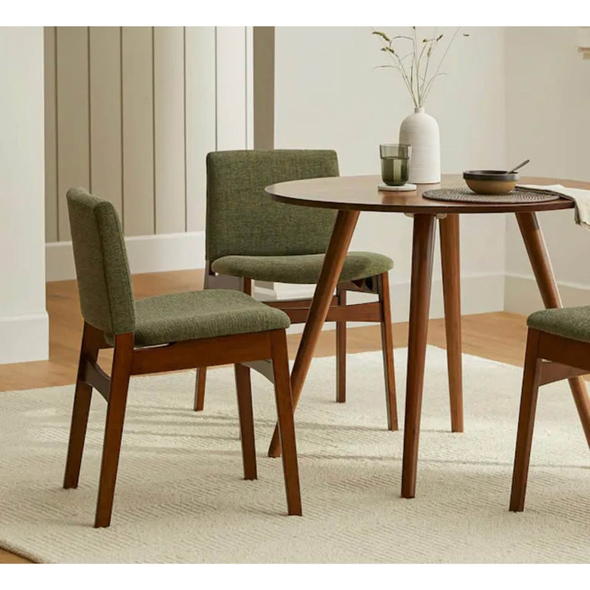 Article | Set of 2, 4, or 6 Dining Chairs | Nosh - Walnut & Hemlock Green | Delivery Available