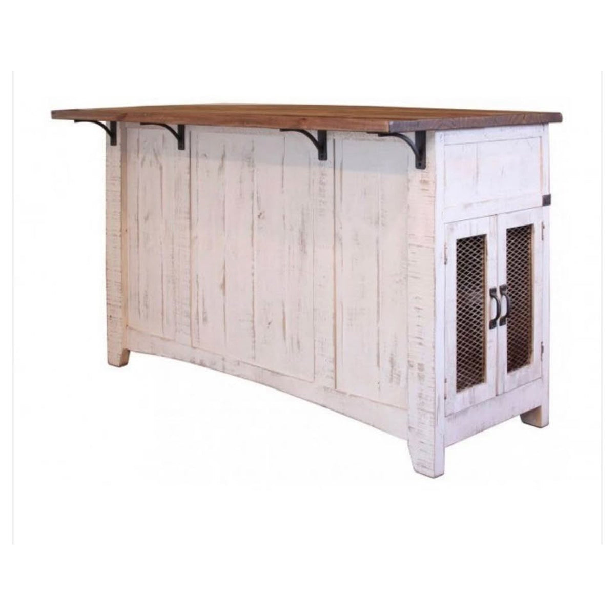 Large Farmhouse Kitchen Island with Sliding Barn Doors & Storage - Delivery Available