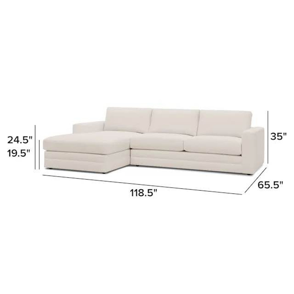 Article Riley 118.5” Ivory Wool Bouclé Sectional – $3,049 Retail – Delivery Available