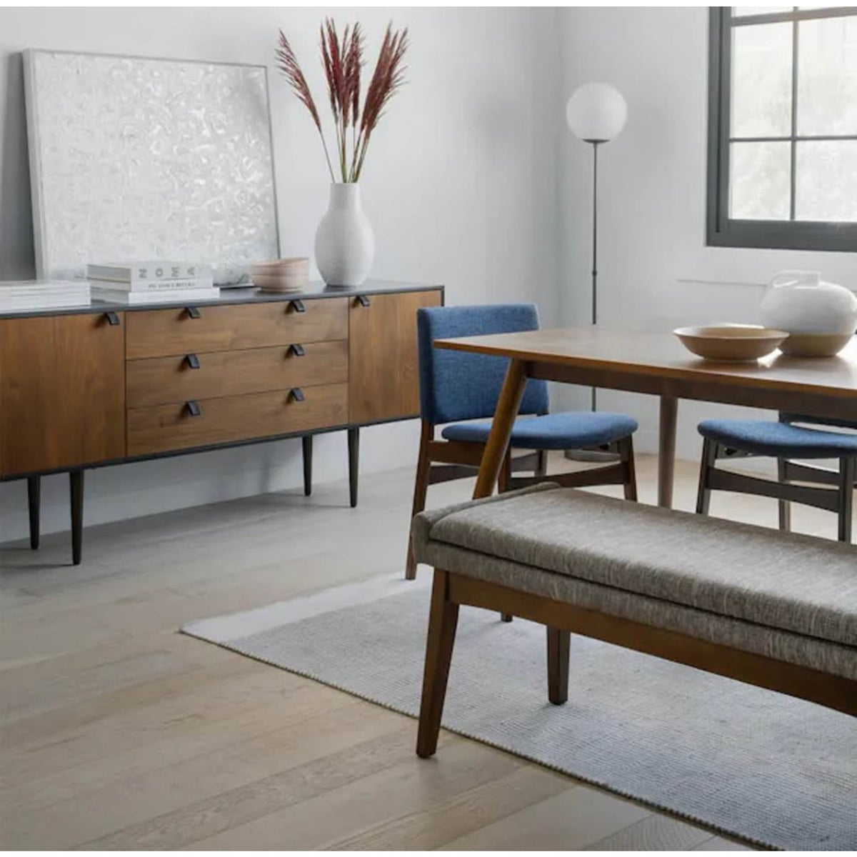 Article Nosh Dining Chairs – Walnut & Denim Blue