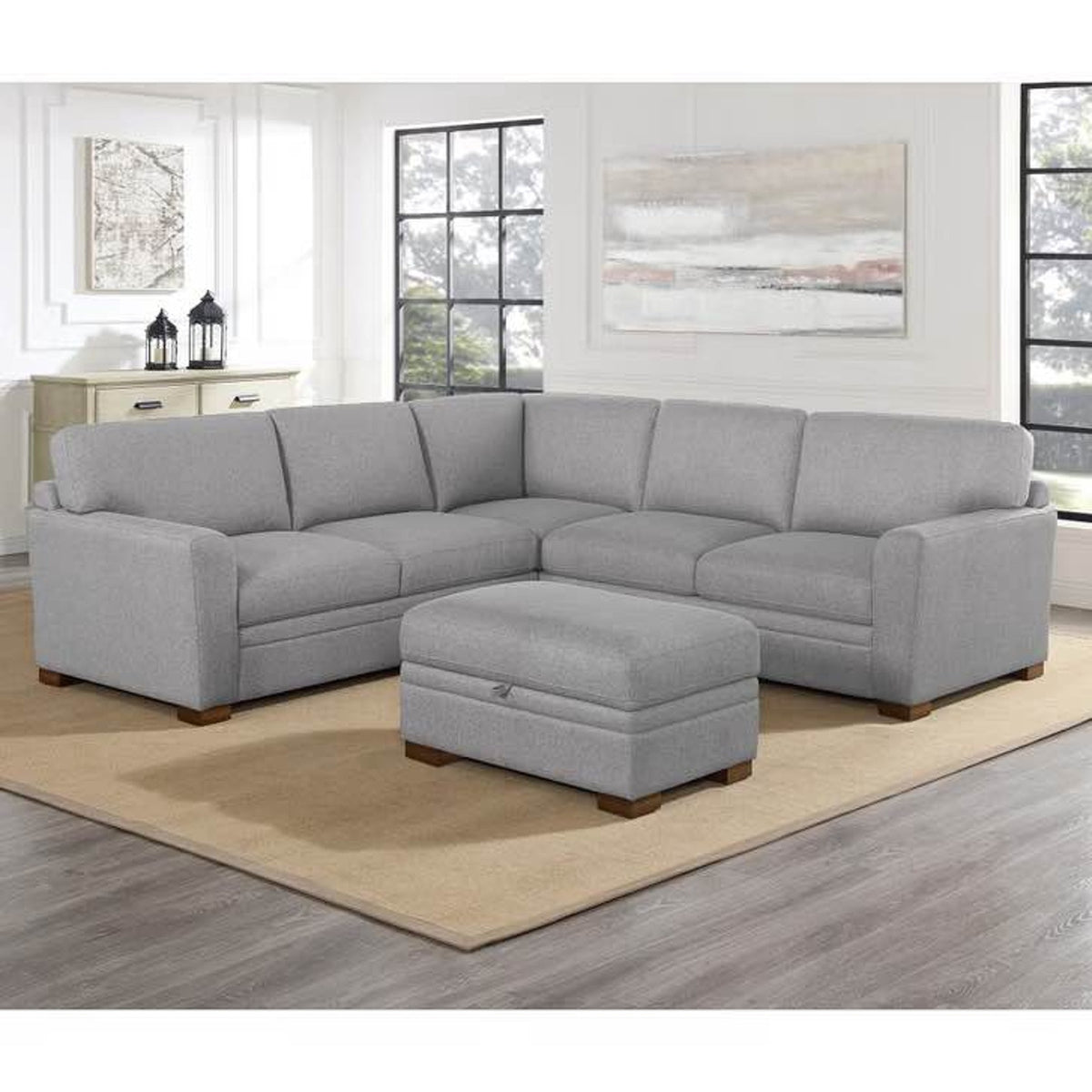 Thomasville Langdon Fabric Sectional with Storage Ottoman | $1,499 Retail | Delivery Available