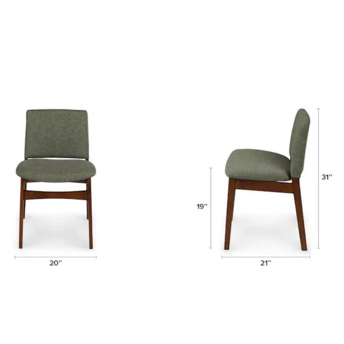 Article | Set of 2, 4, or 6 Dining Chairs | Nosh - Walnut & Hemlock Green | Delivery Available