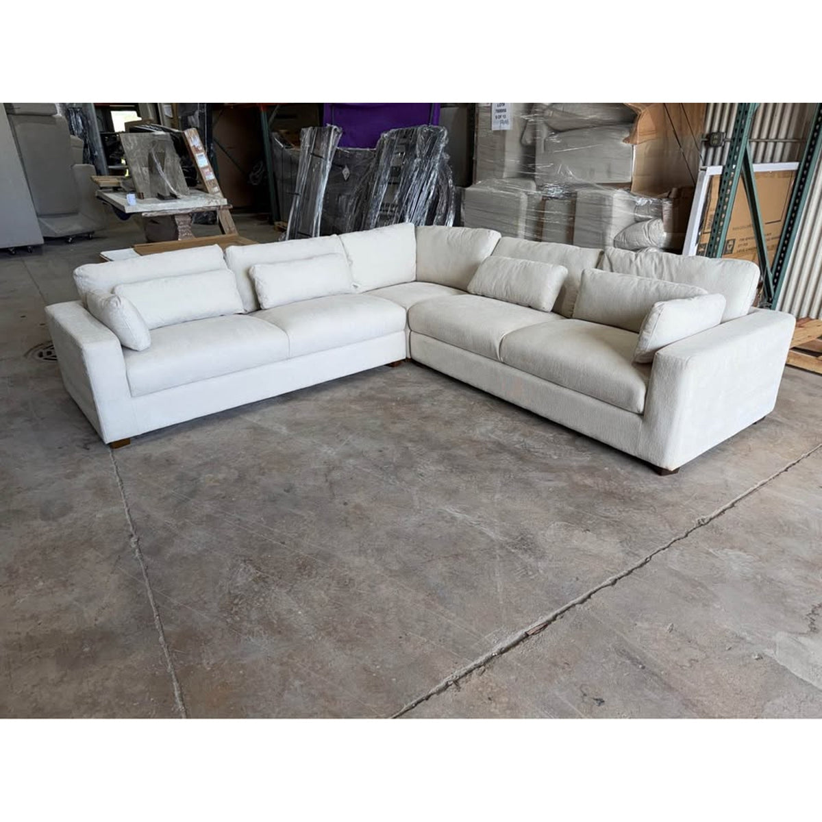 New 117” x 117” Oversized 3-Piece Corner Sectional | Ivory Cream | NEW OPEN BOX - Delivery Available