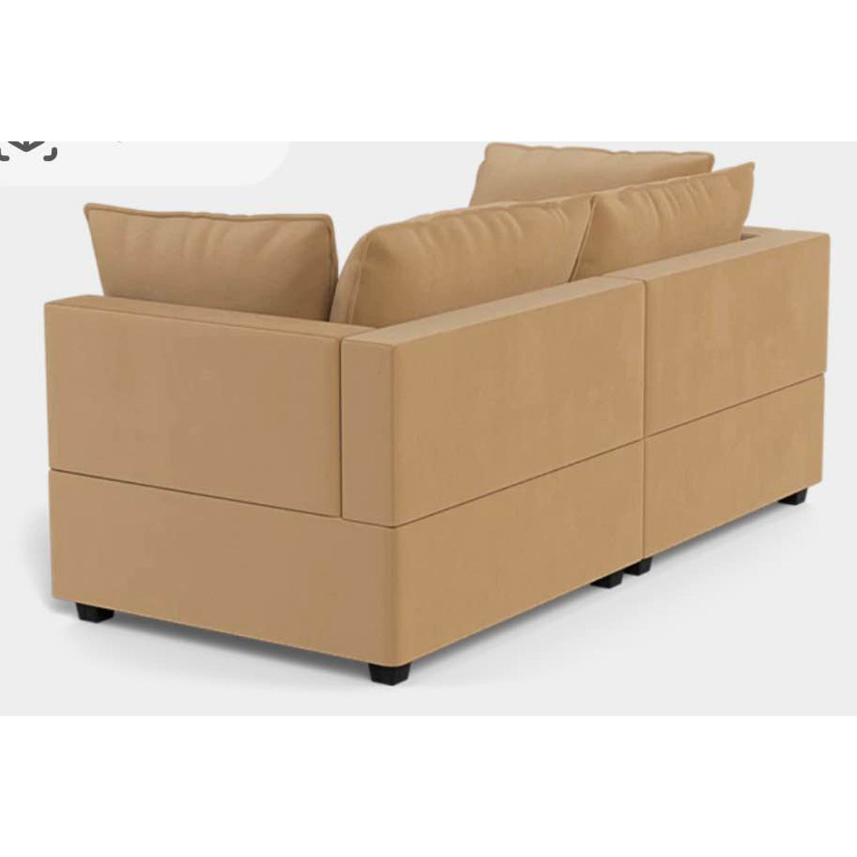 Albany Park Kova Pillow Cushion Sofa | Camel Performance Velvet | 86” - Delivery Available