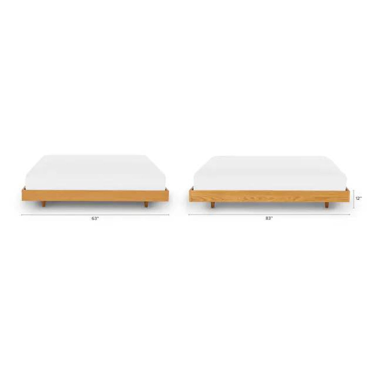 Article | Queen Platform Bed Frame | Basi - Oak | Delivery Available