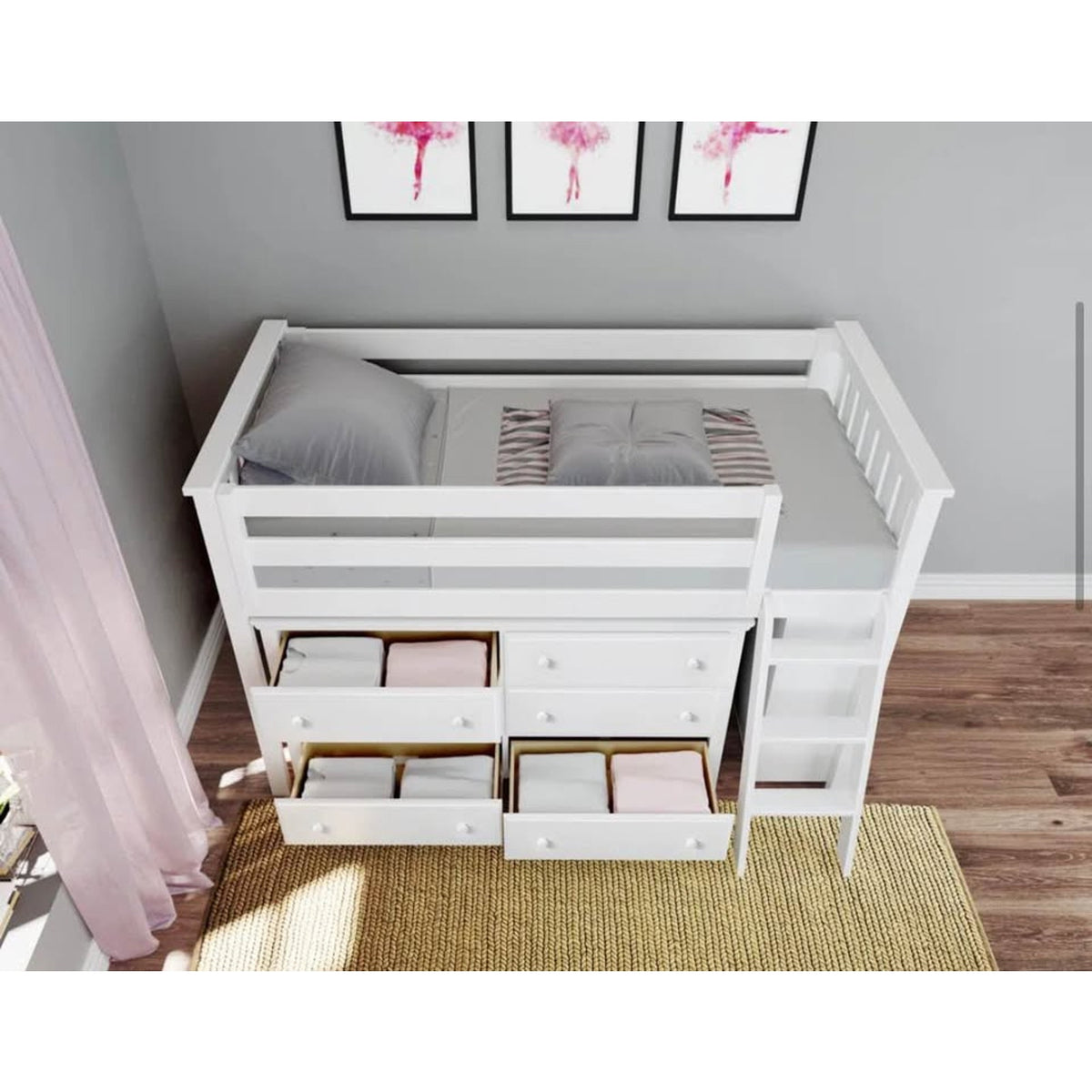 Twin Solid Wood Loft Bed w/ Dresser & Bookcase – $1,999 Retail – Open Box – Delivery Available