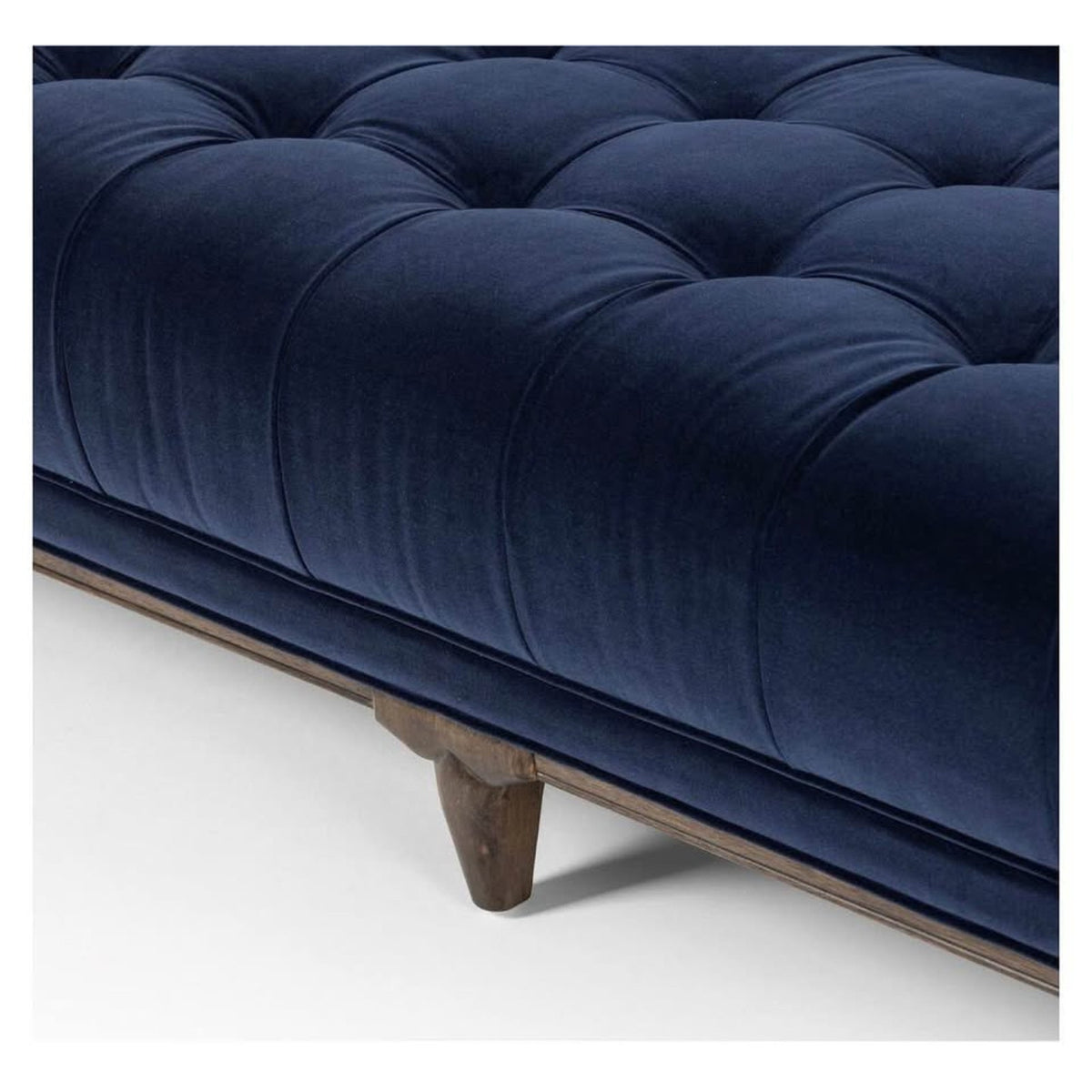 Four Hands Dylan 91” Tufted Tuxedo Sofa in Sapphire Navy Velvet – $2099 Retail - Delivery Available