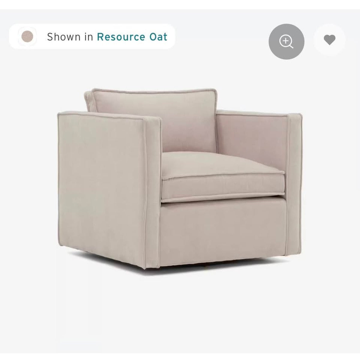 Joybird Chase Swivel Chair | Resource Oat | New Open Box | Retail $1,899+ Delivery Available