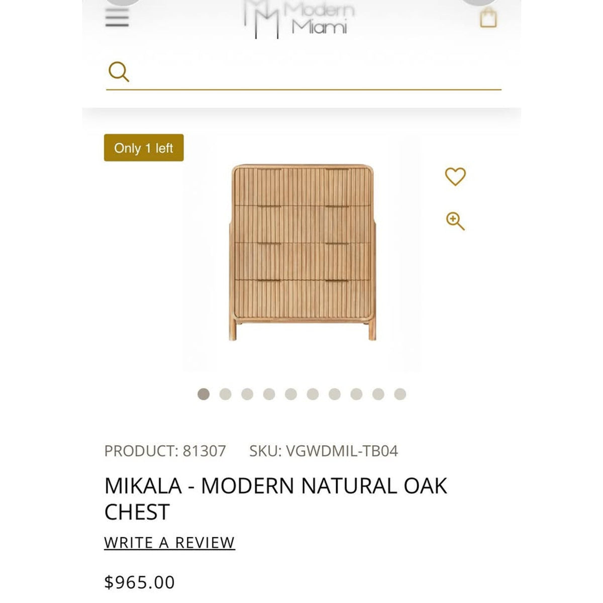 New Modrest Mikala 4-Drawer Natural Oak Chest – Retail $965 – Delivery Available