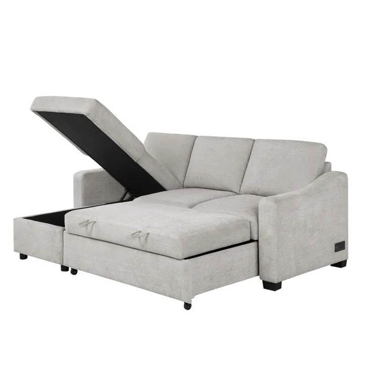 Costco Coddle Aria Sleeper Sofa with Reversible Chaise | Beige Sectional Sleeper | Storage Chaise