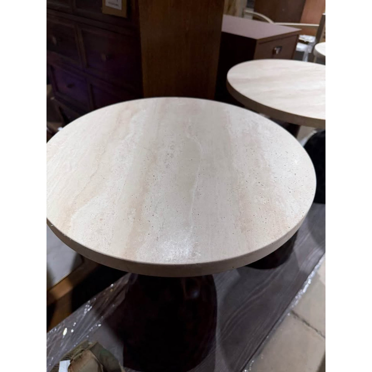 Hammary Essential Travertine Accent Table | New Open Box | Designer Statement Piece Delivery Avail