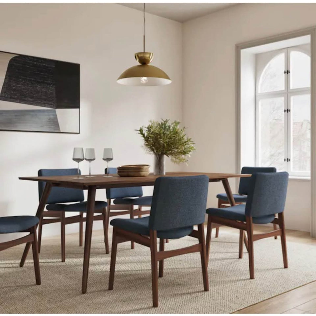 Article Nosh Dining Chairs – Walnut & Denim Blue