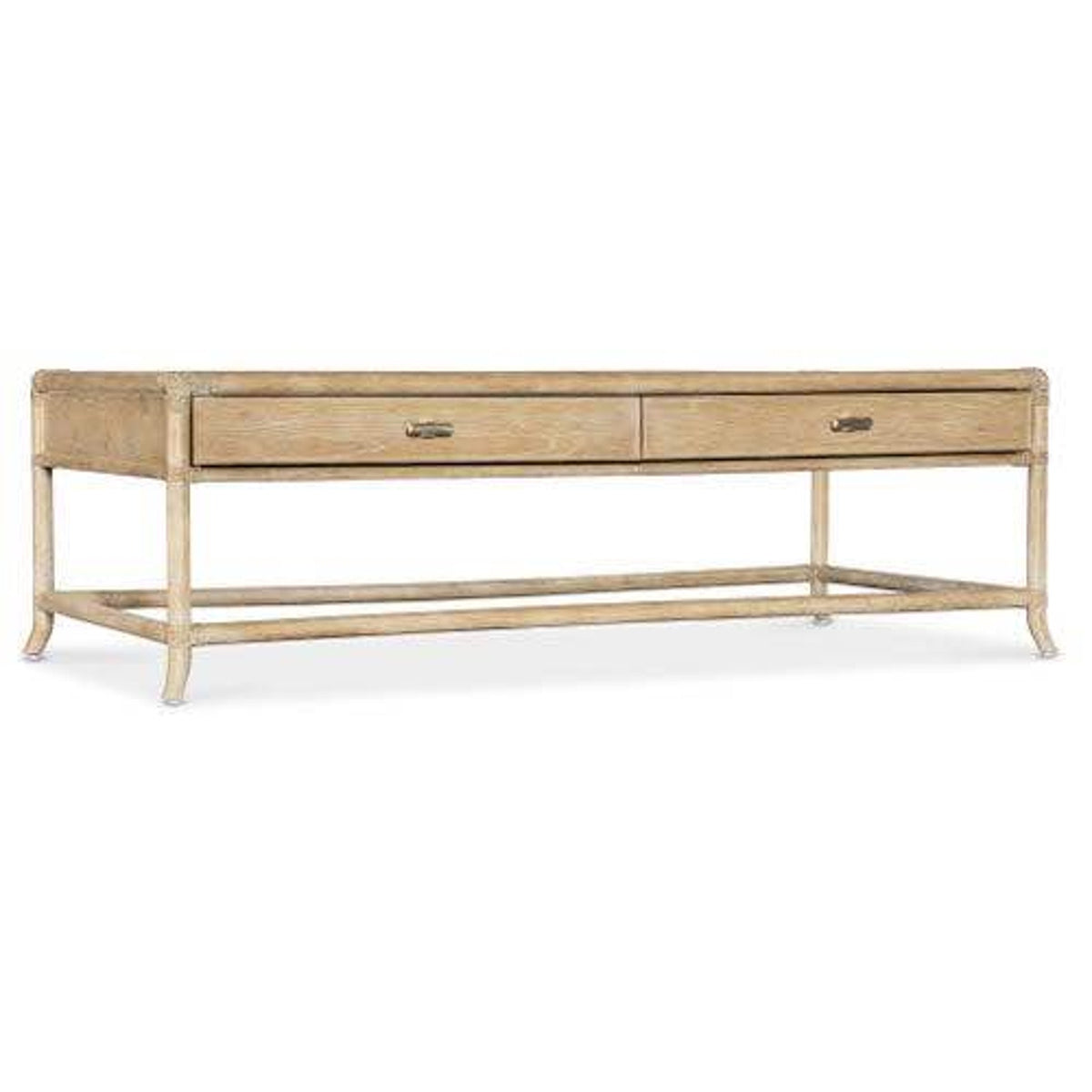 New Hooker Furniture Retreat 59” Pole Rattan Coffee Table – New Open Box