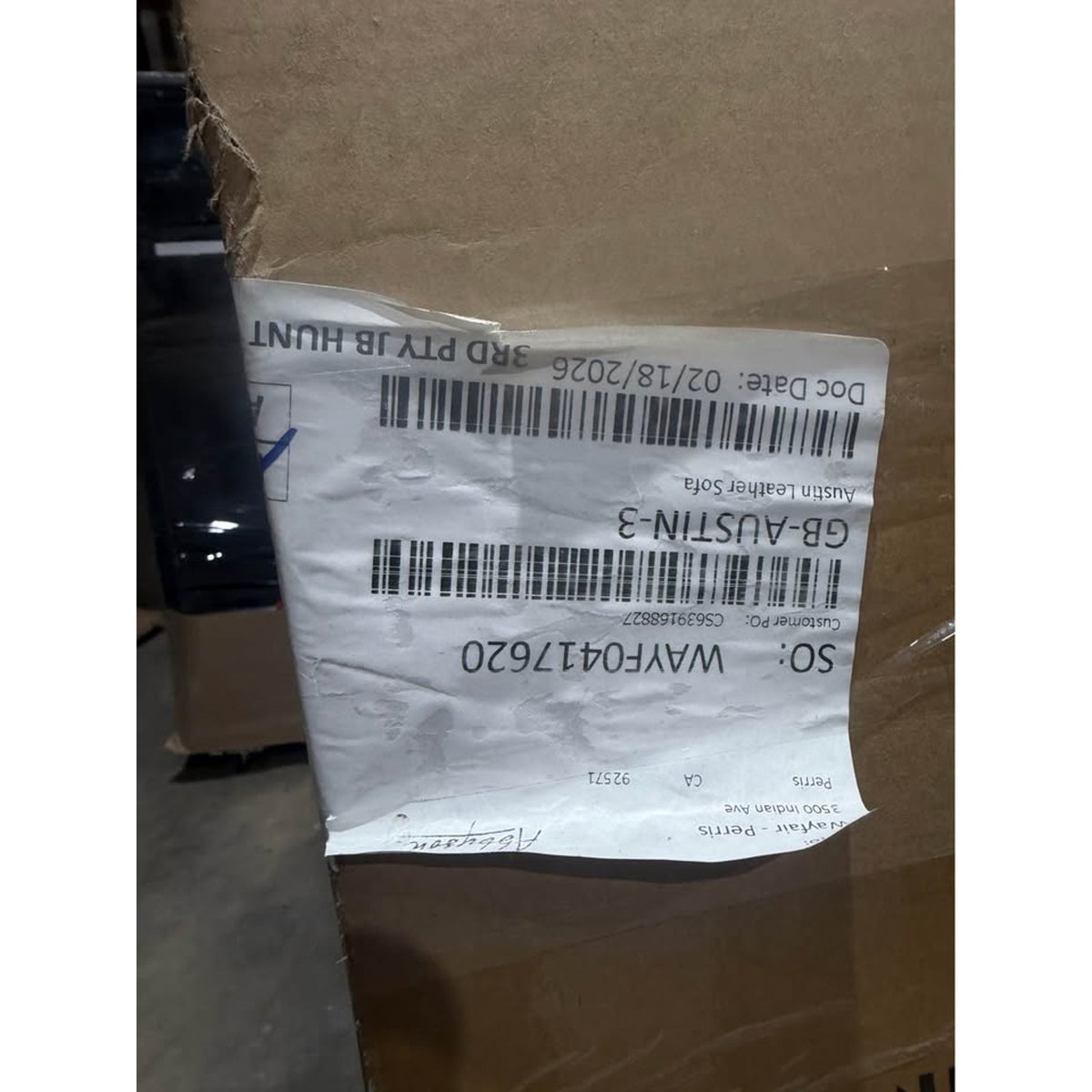 New 85” Genuine Leather Rolled Arm Sofa – New Open Box - Delivery Available