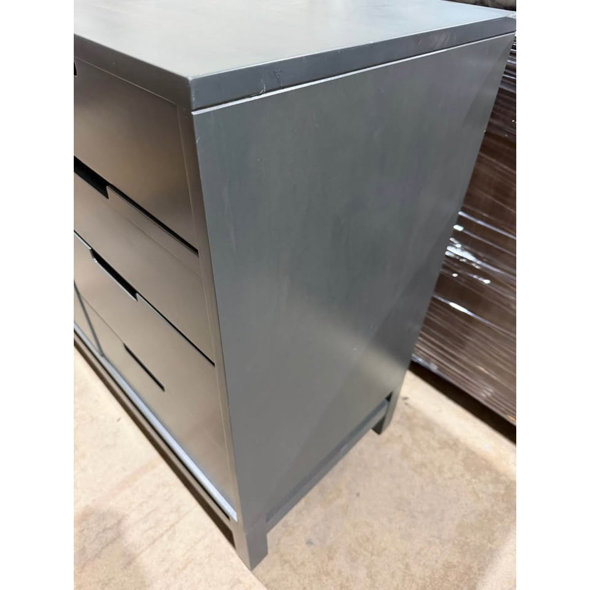 Modern Solid Wood Server Cabinet – Charcoal Gray | New Open Box $3300 Retail Delivery Available