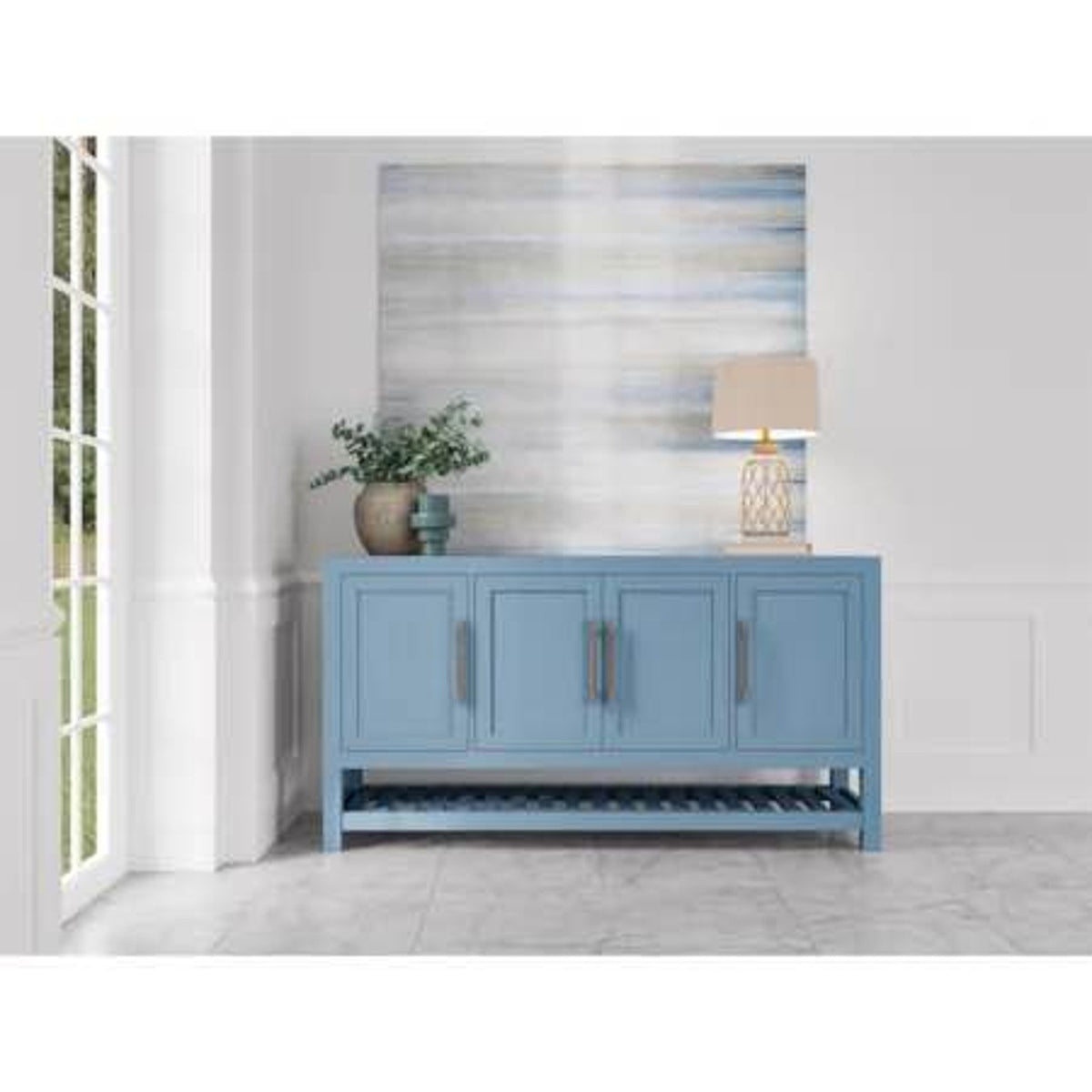 72” Blue 4-Door Server / Buffet | Retail $2,293 | NEW OPEN BOX | Delivery Available