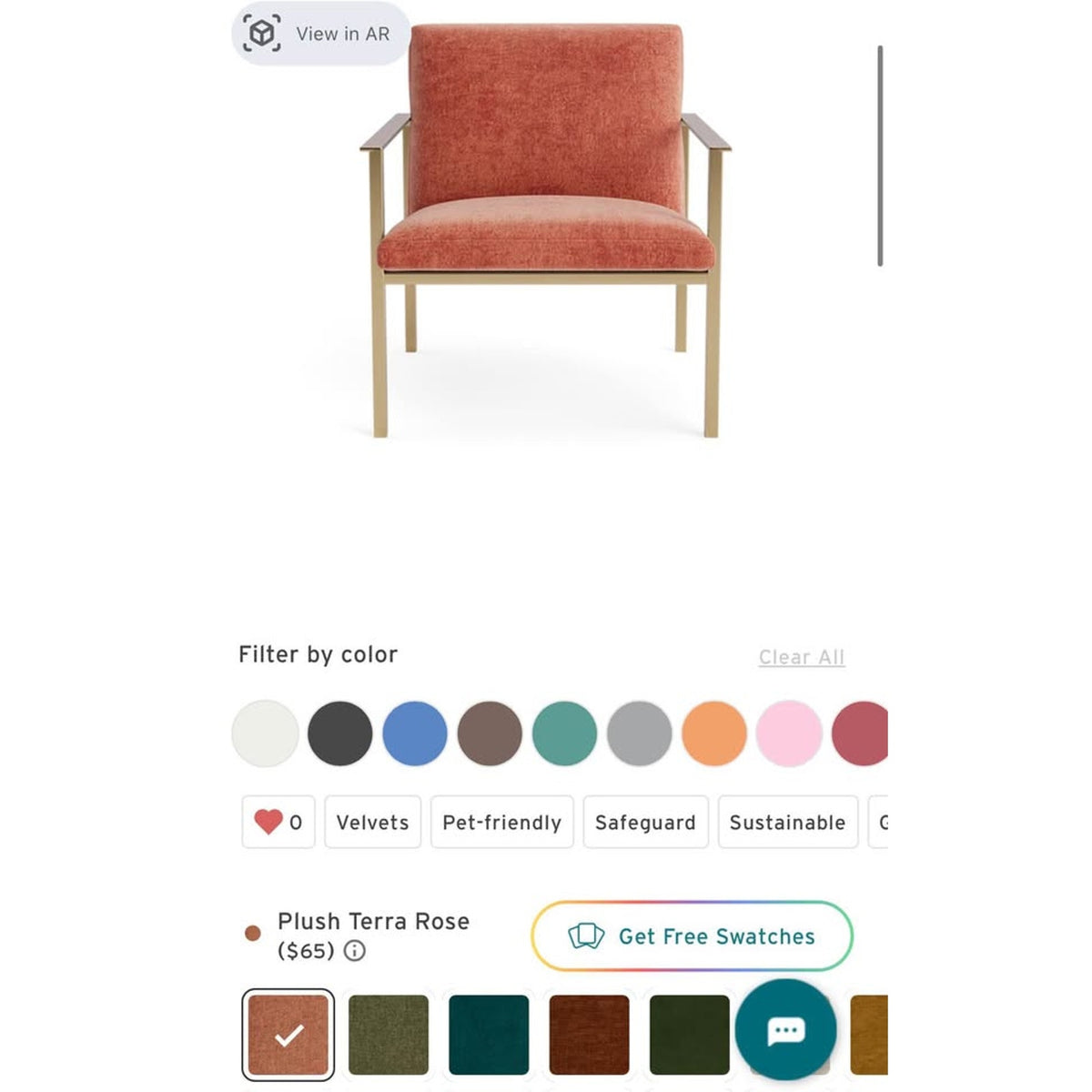 New Joybird Orla Accent Chair $2140 Retail “open box” in Plush Terra Rose Fabric 
Delivery Available