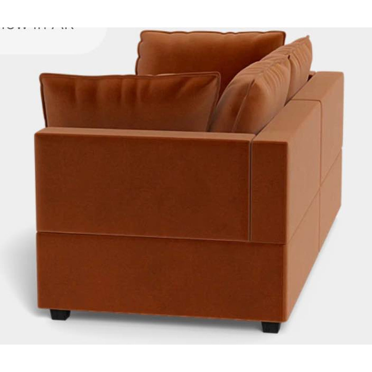 Albany Park Kova Pillow Cushion Sofa | Rust Performance Velvet | 86” - Delivery Available