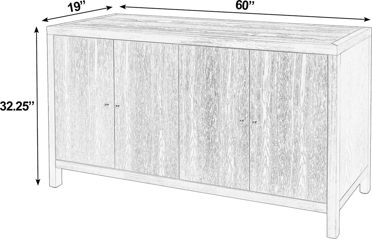 New Butler Specialty Sideboard / Buffet in Antique Taupe – Four Doors
