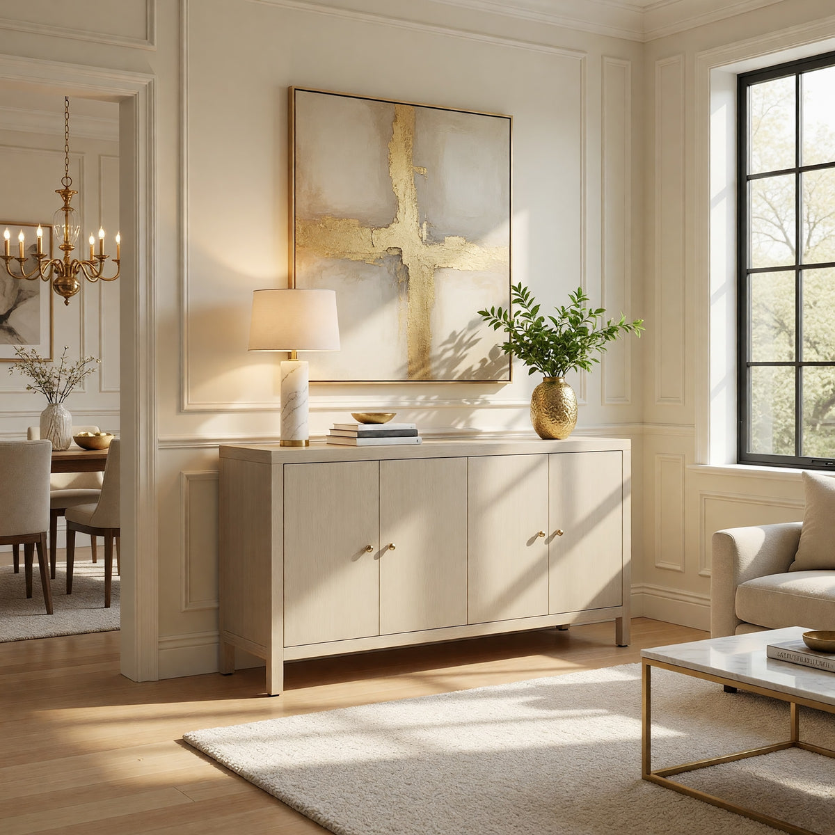 New Butler Specialty Sideboard / Buffet in Antique Taupe – Four Doors