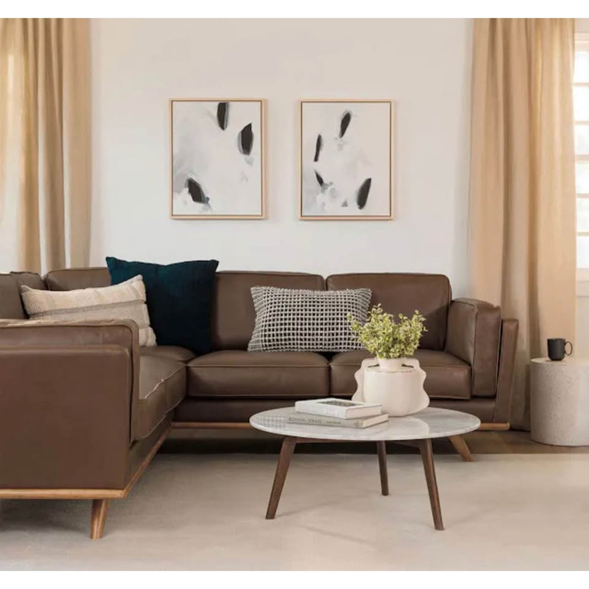 Article Mara Marble Coffee Table – Walnut – New Open Factory Box - Delivery Available