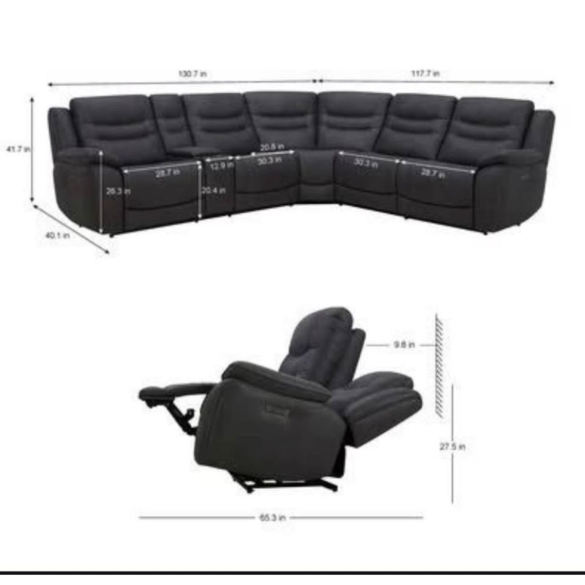 Costco Kelsee 6-Piece Power Reclining Sectional – Open Box – Delivery Available