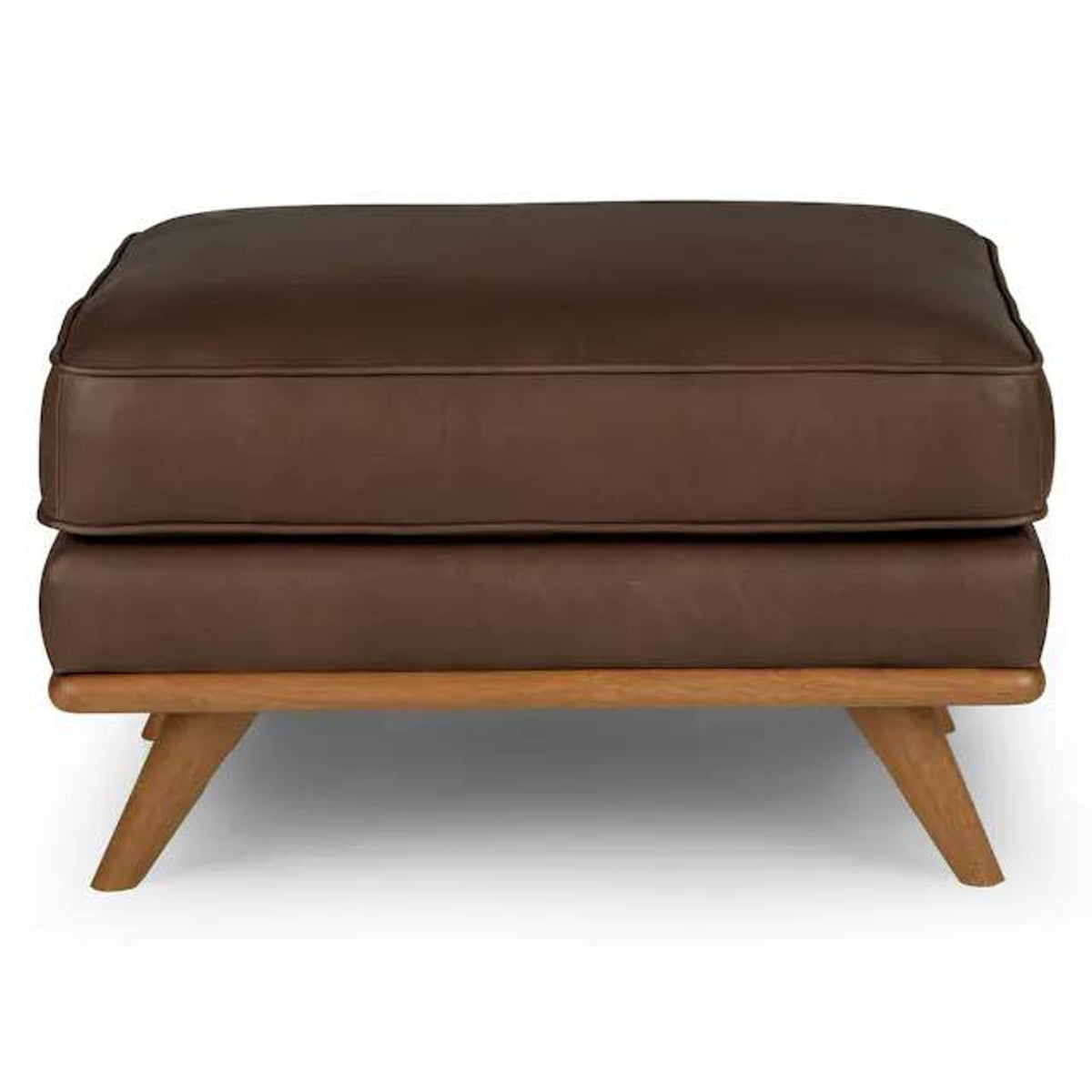 Article Timber 31” Leather Ottoman – Charme Chocolat – $499 Retail – Delivery Available