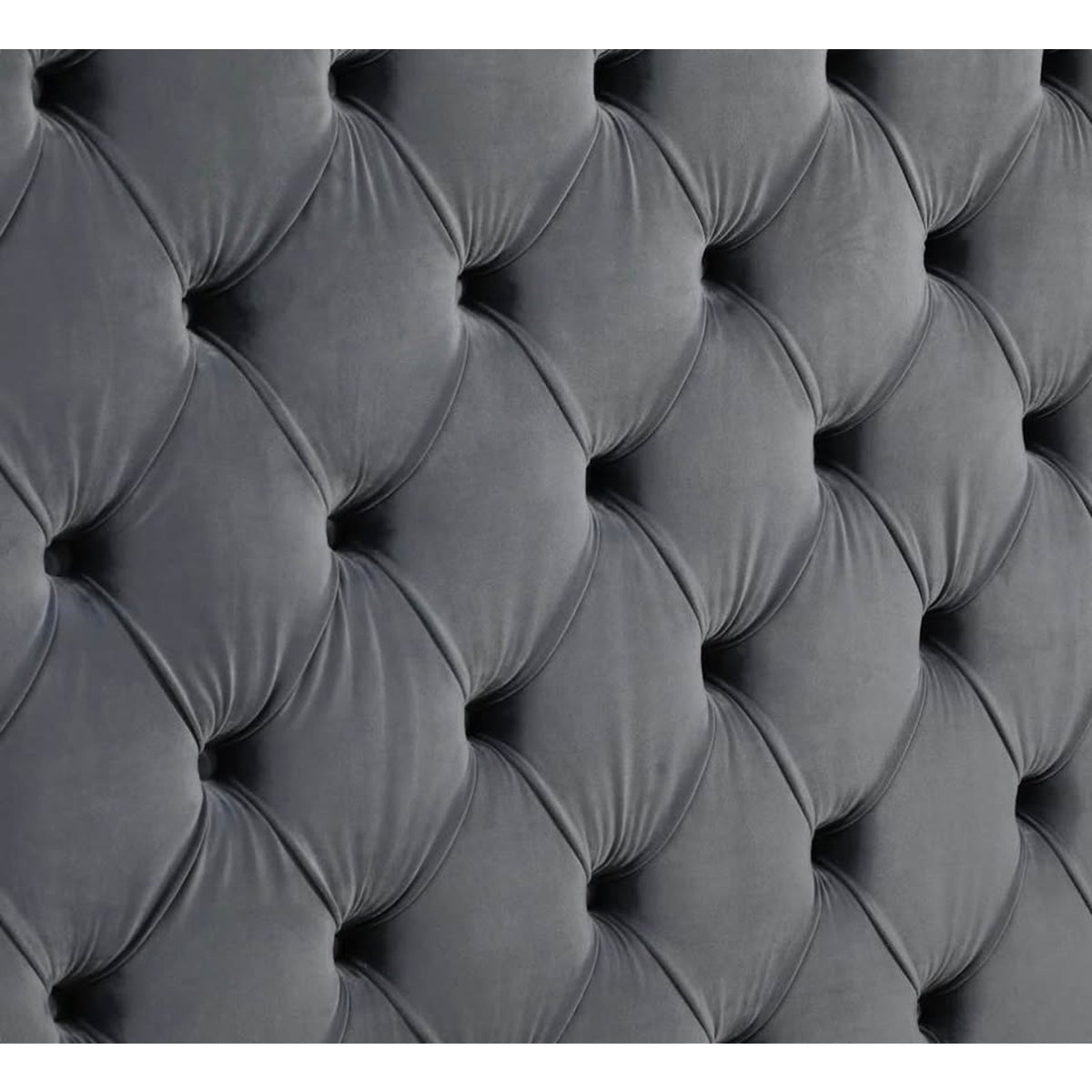 New Queen Bed Tufted Gray Velvet $3,000 Retail “open box” (3 large boxes) Delivery Available