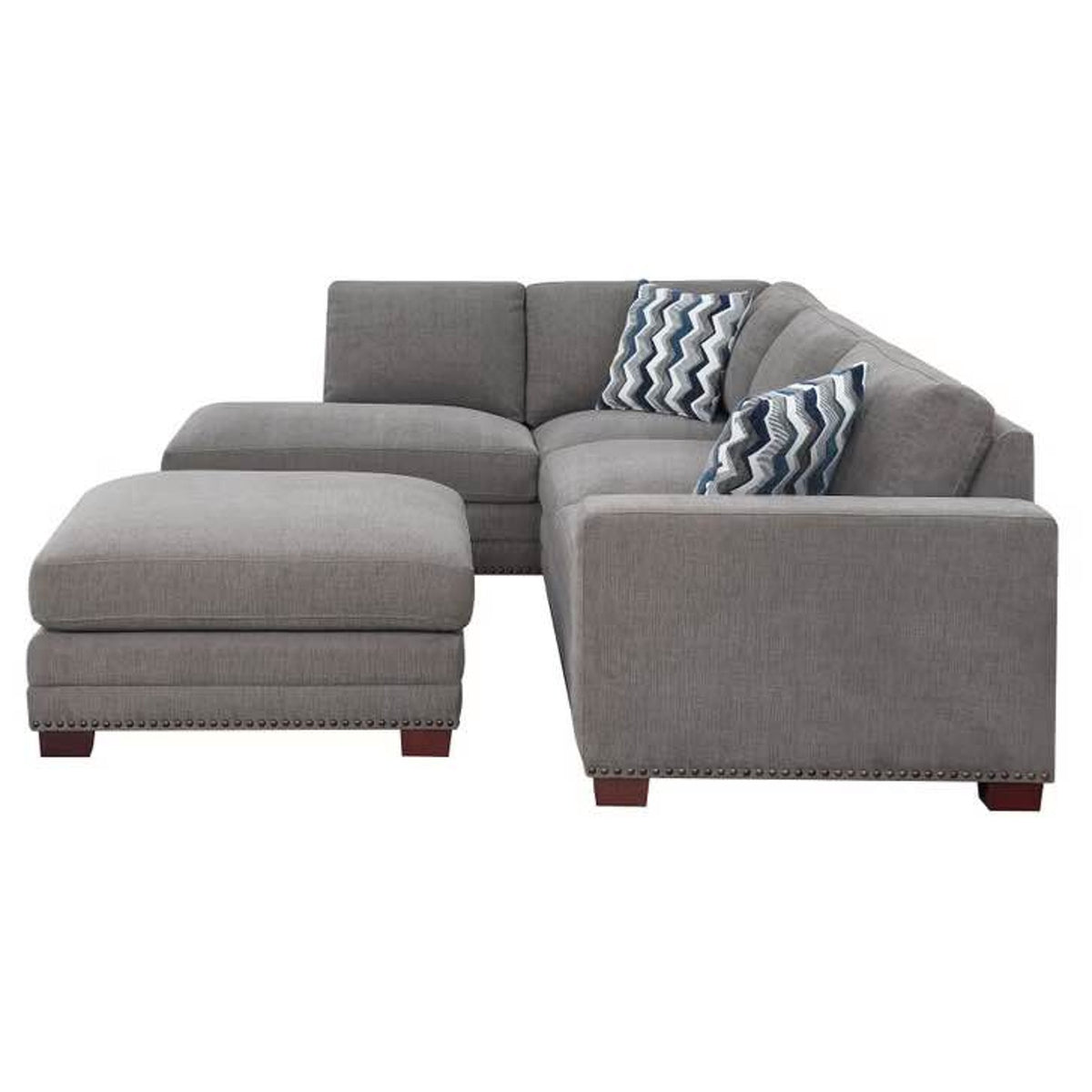 New open-box Costco Penelope Fabric Sectional with Ottoman in Gray - Delivery Available