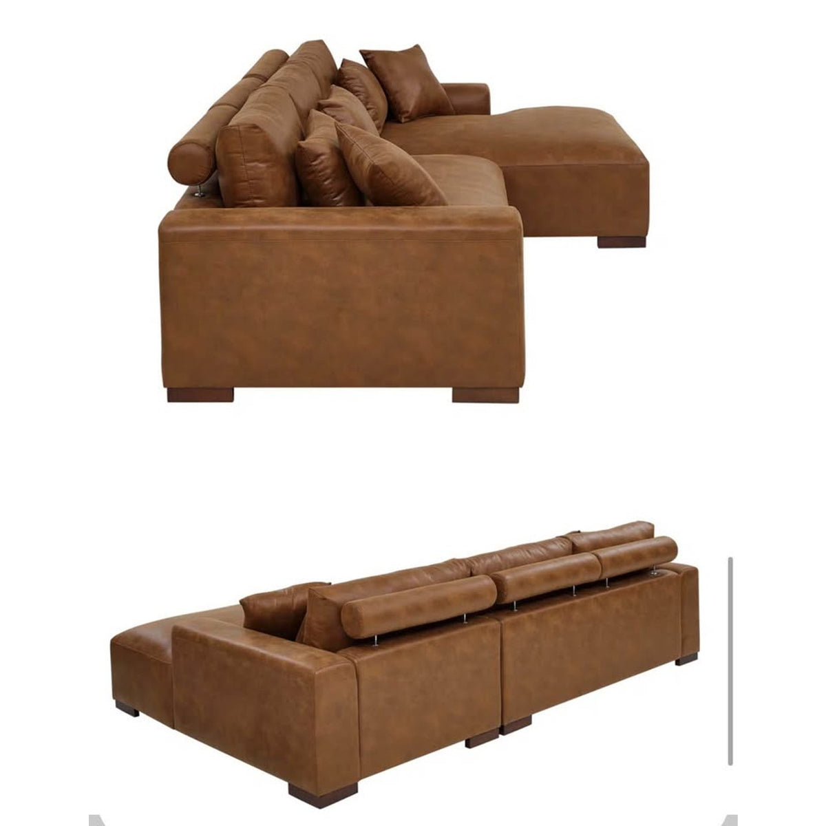 Brown Microfiber Sectional Sofa - Chaise Lounge 2pcs  $1,030 Retail – Open Box – Delivery Available