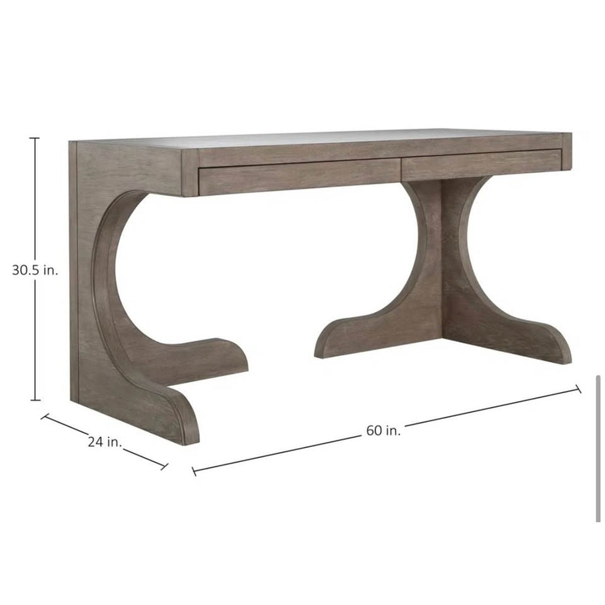 New Gabby Carmen 60” Designer Desk – $2,399 Retail – Brushed Gray - Delivery Available