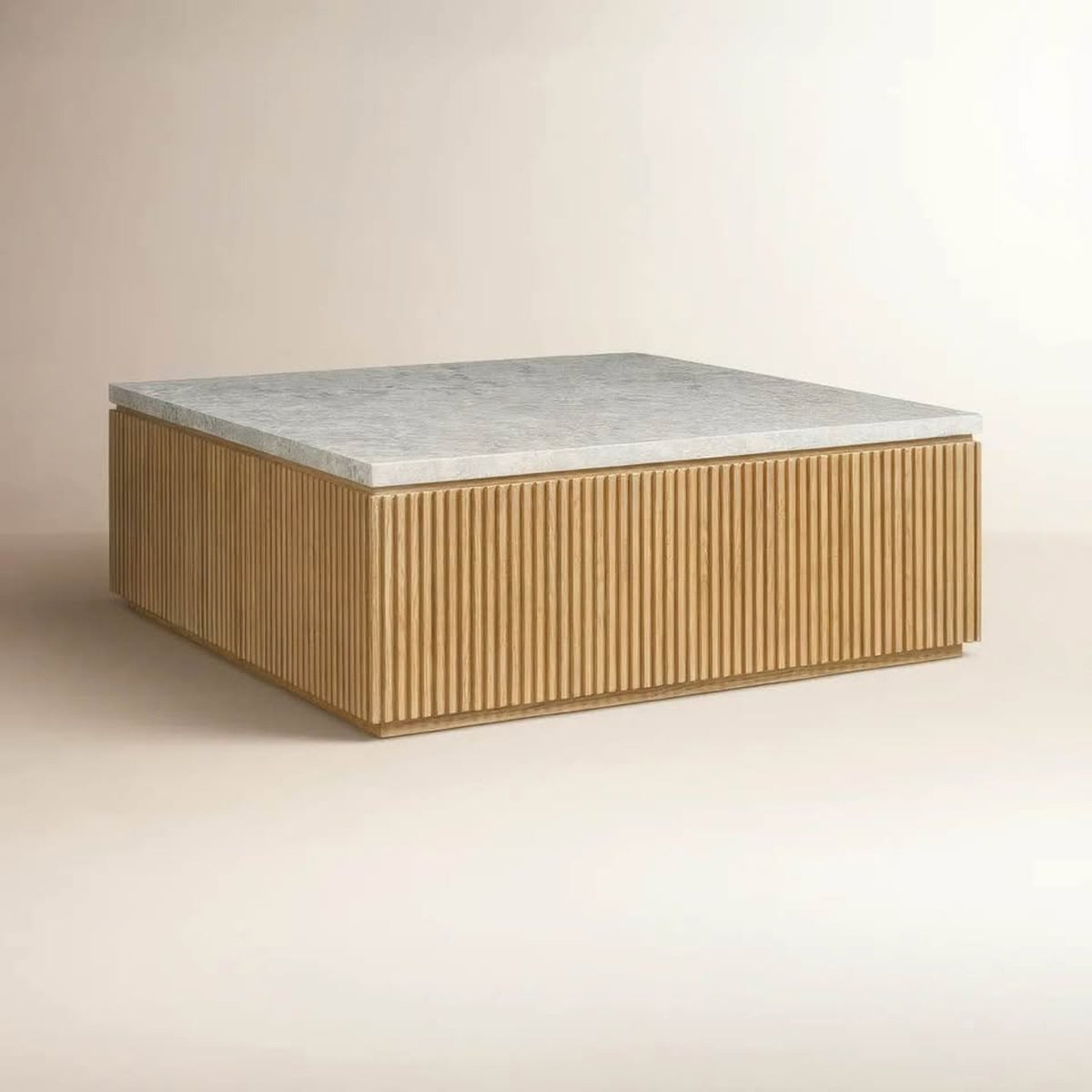 42” Square Stone Oak Coffee Table