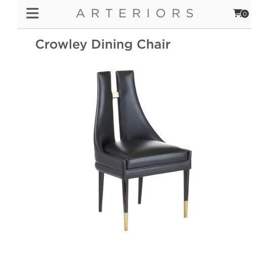 Arteriors Crowley Dining Chairs (8) - New Open Box - $2600 retail EACH - Small Flaw Delivery Avail