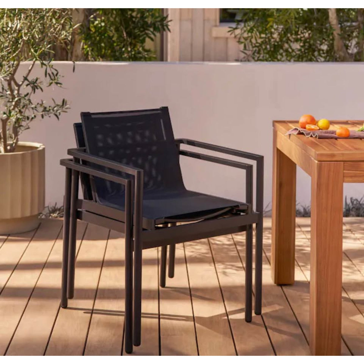 Article Tola Outdoor Dining Armchairs (set of 4) – Black – New Open Box - Delivery Available