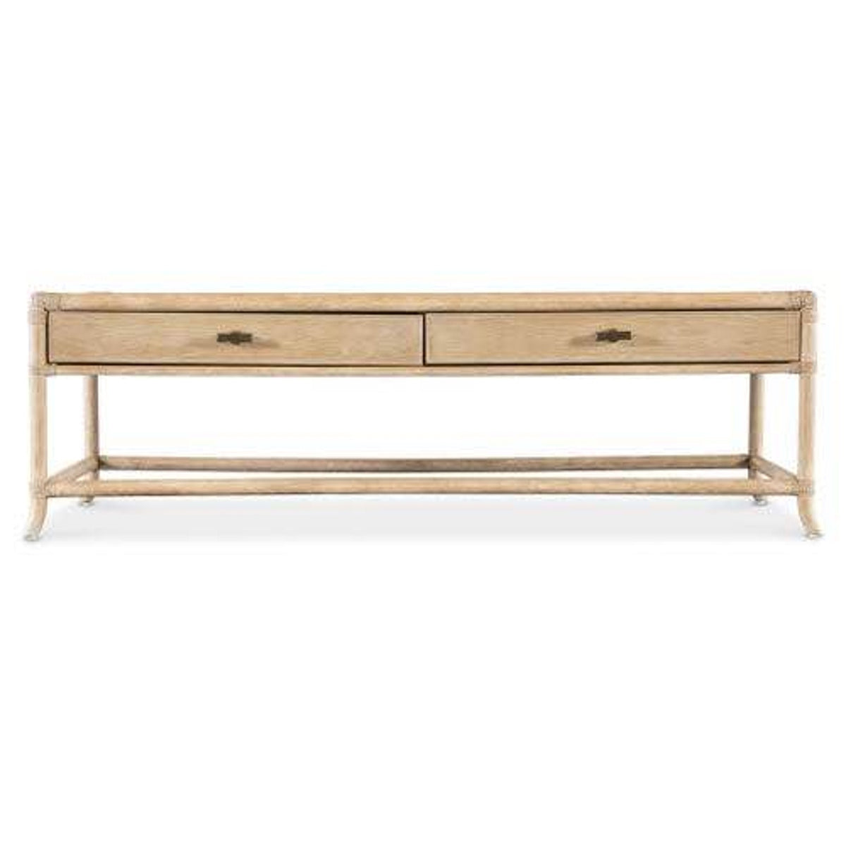 New Hooker Furniture Retreat 59” Pole Rattan Coffee Table – New Open Box